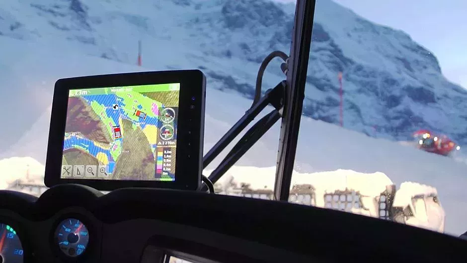 SNOWsat Display mit Fahrzeug-zu-Fahrzeug Kommunikation