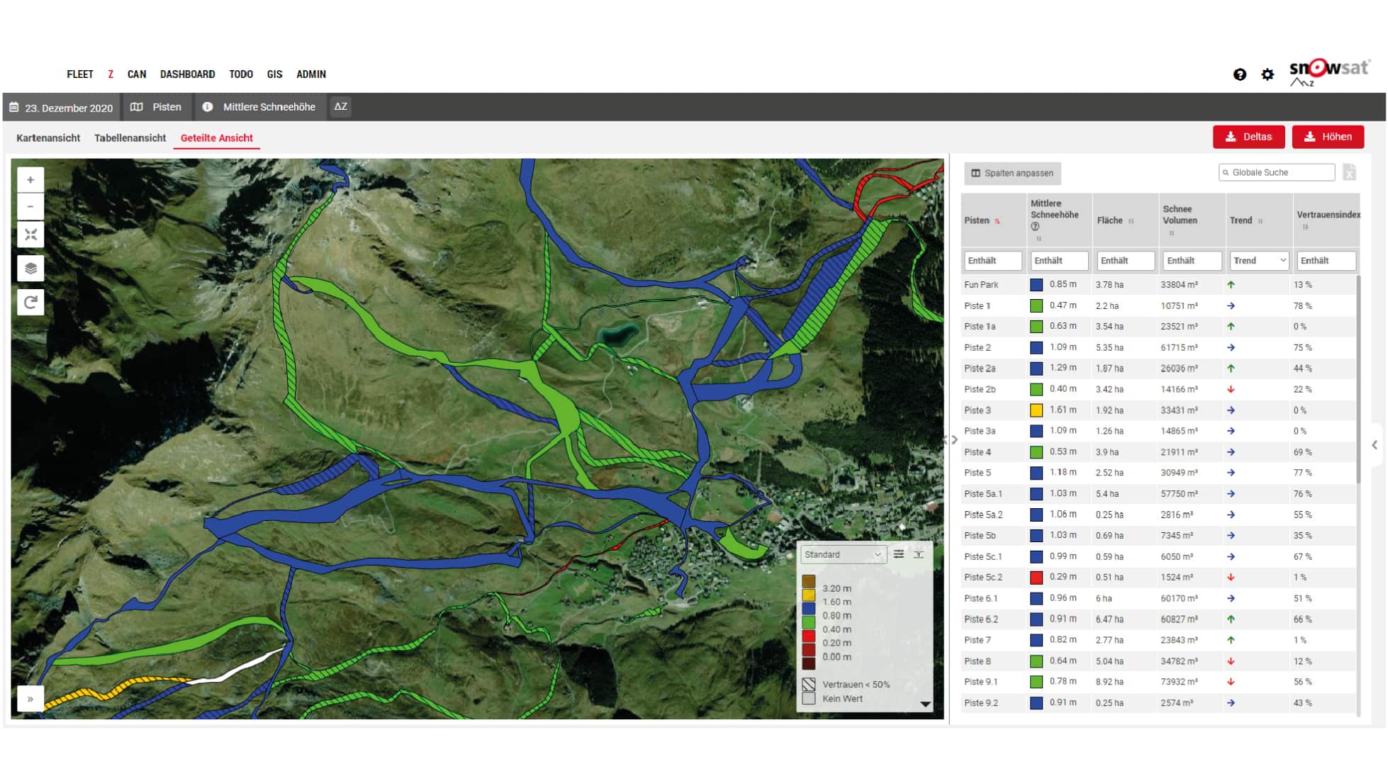 SNOWsat gestion de la neige: Capture d'écran