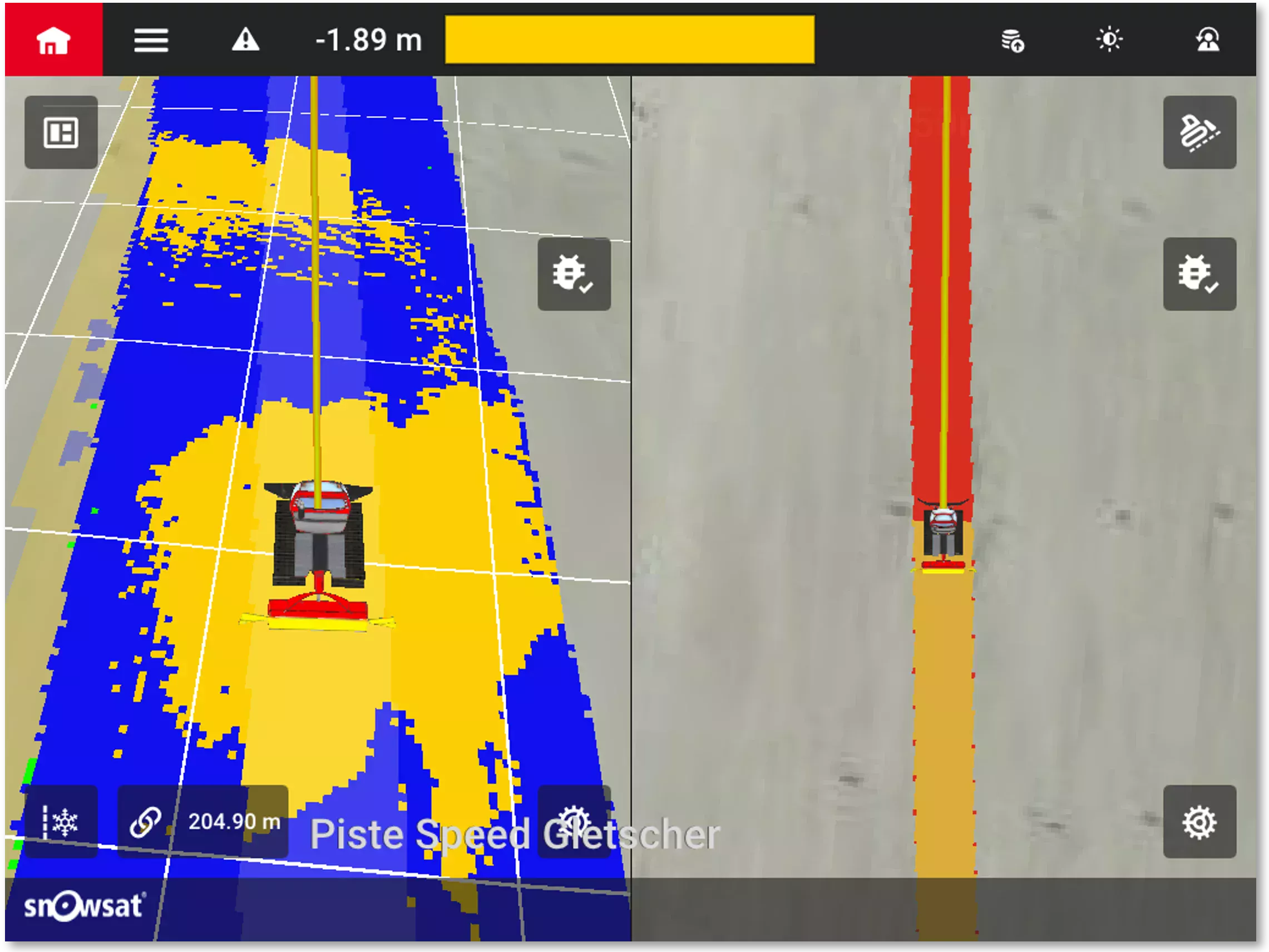 SNOWsat iX Splitscreens