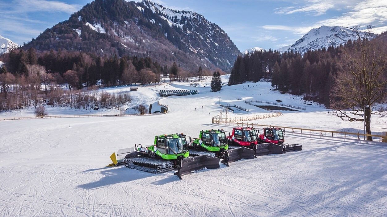 Die PistenBully Flotte bei der Nordischen WM 2021 in Oberstdorf