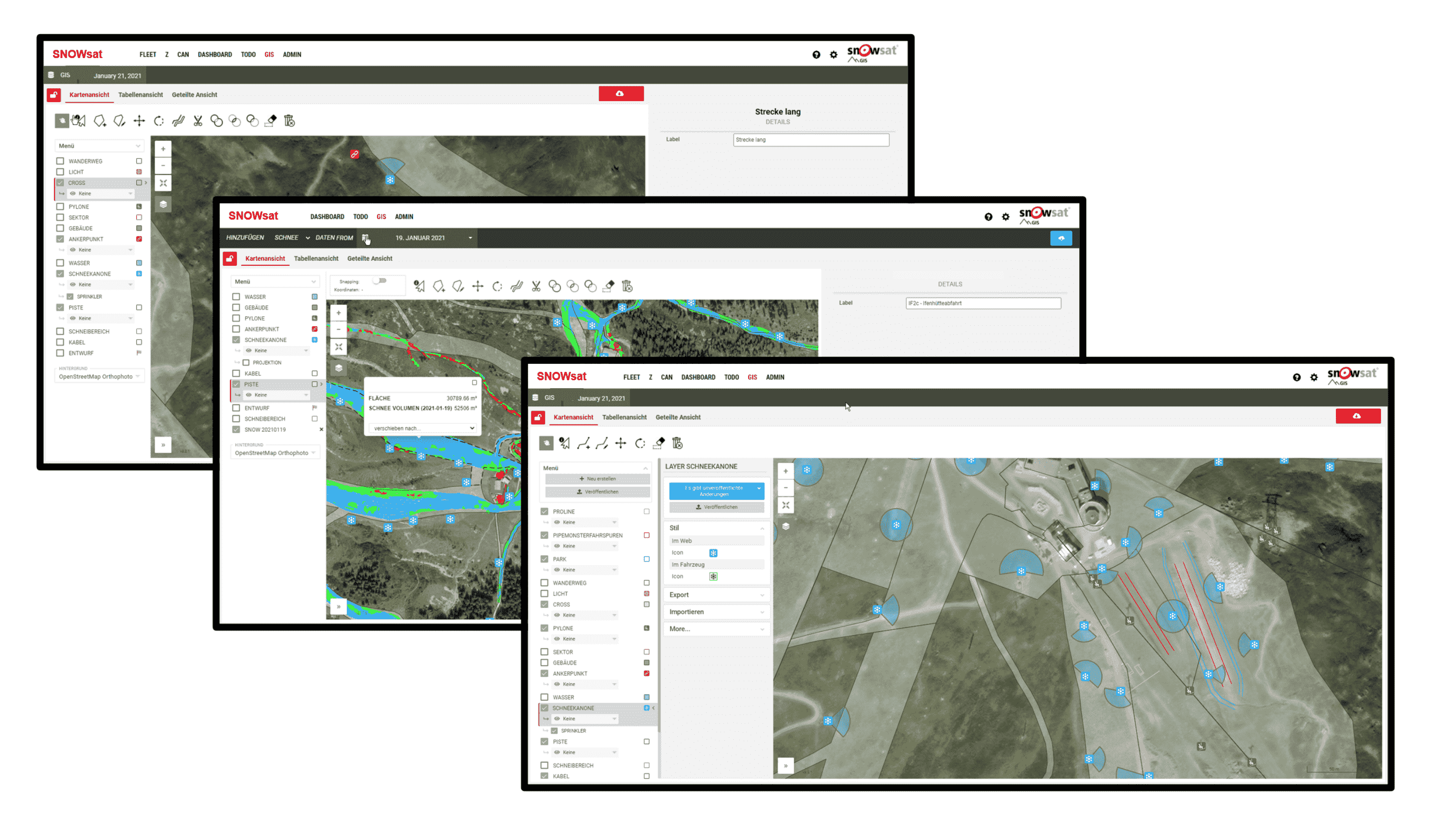 SNOWsat GIS: Captures d'écran